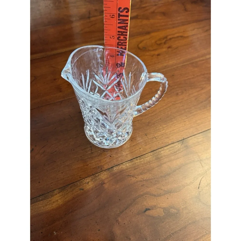 Vintage‎ Anchor Hocking Pineapple Pattern Clear Glass Small Pitcher